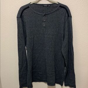 Apt. 9 Gray Long Sleeve Henley Tee